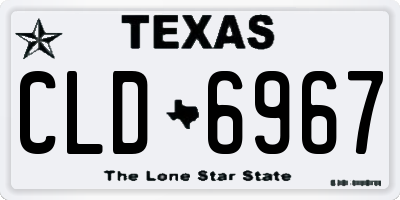 TX license plate CLD6967