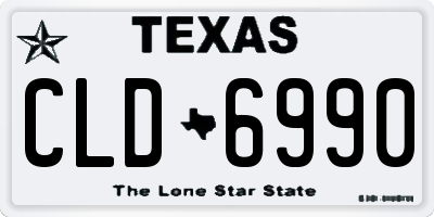 TX license plate CLD6990