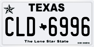 TX license plate CLD6996