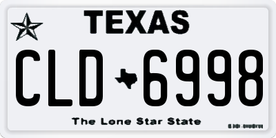 TX license plate CLD6998