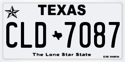 TX license plate CLD7087