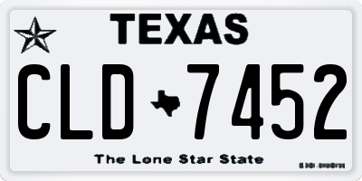 TX license plate CLD7452