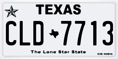 TX license plate CLD7713