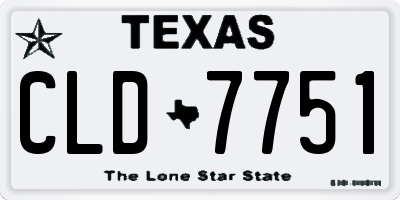 TX license plate CLD7751