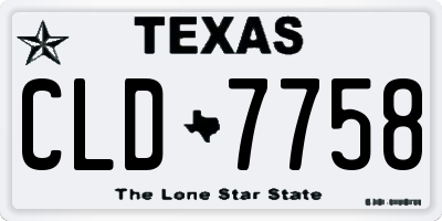 TX license plate CLD7758