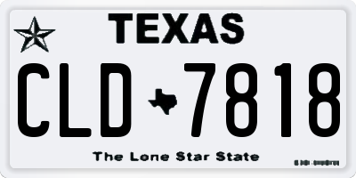 TX license plate CLD7818