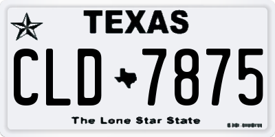 TX license plate CLD7875