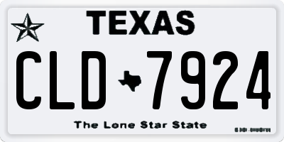 TX license plate CLD7924