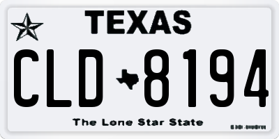 TX license plate CLD8194