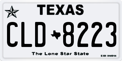TX license plate CLD8223