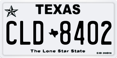 TX license plate CLD8402