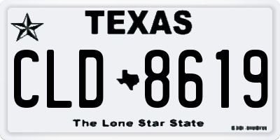 TX license plate CLD8619