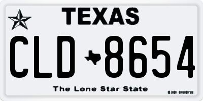 TX license plate CLD8654