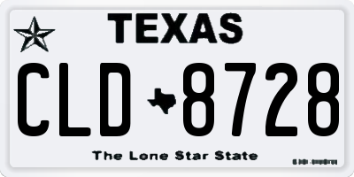TX license plate CLD8728