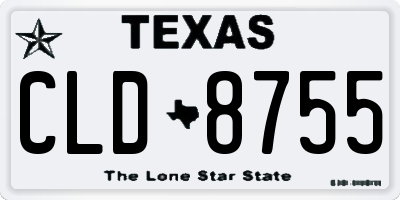 TX license plate CLD8755
