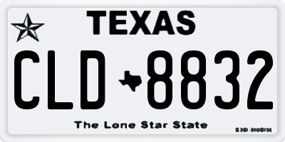 TX license plate CLD8832