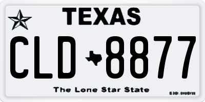 TX license plate CLD8877