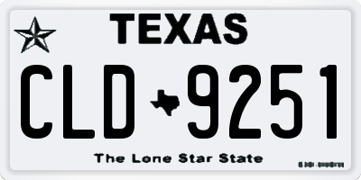 TX license plate CLD9251