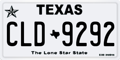 TX license plate CLD9292
