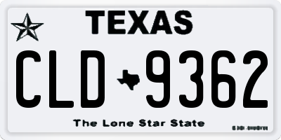 TX license plate CLD9362