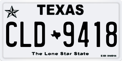 TX license plate CLD9418