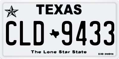 TX license plate CLD9433