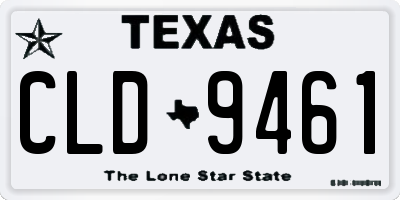 TX license plate CLD9461