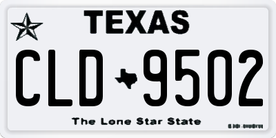 TX license plate CLD9502