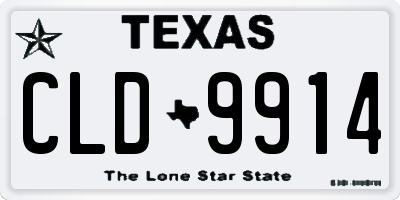 TX license plate CLD9914