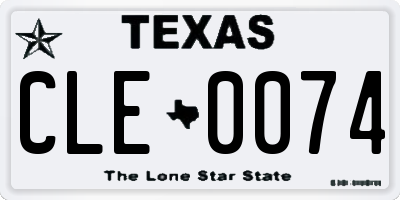 TX license plate CLE0074