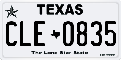 TX license plate CLE0835