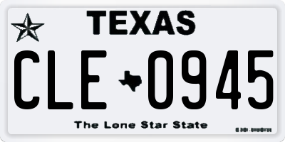TX license plate CLE0945