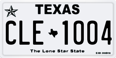 TX license plate CLE1004