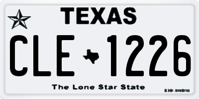 TX license plate CLE1226