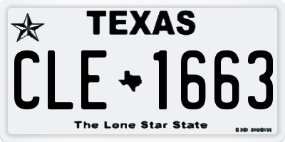 TX license plate CLE1663