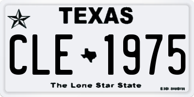 TX license plate CLE1975