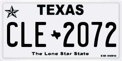 TX license plate CLE2072