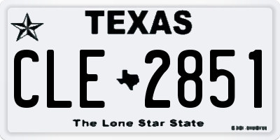 TX license plate CLE2851