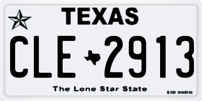 TX license plate CLE2913