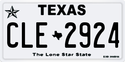 TX license plate CLE2924