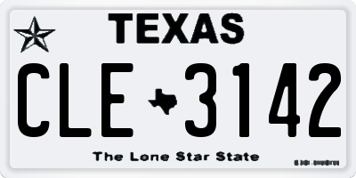 TX license plate CLE3142