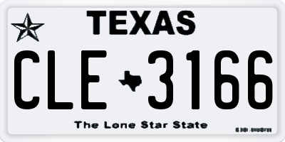 TX license plate CLE3166