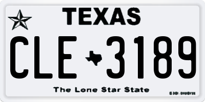 TX license plate CLE3189