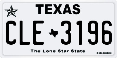 TX license plate CLE3196