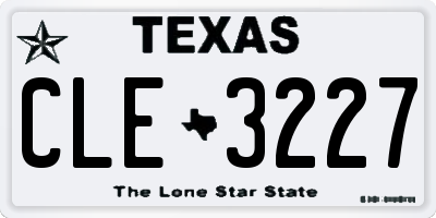 TX license plate CLE3227