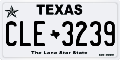 TX license plate CLE3239