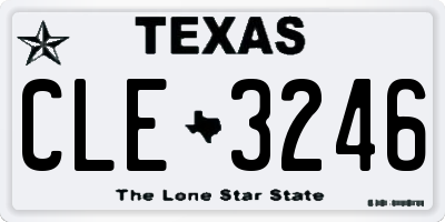 TX license plate CLE3246