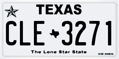 TX license plate CLE3271