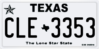 TX license plate CLE3353