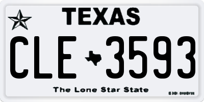 TX license plate CLE3593